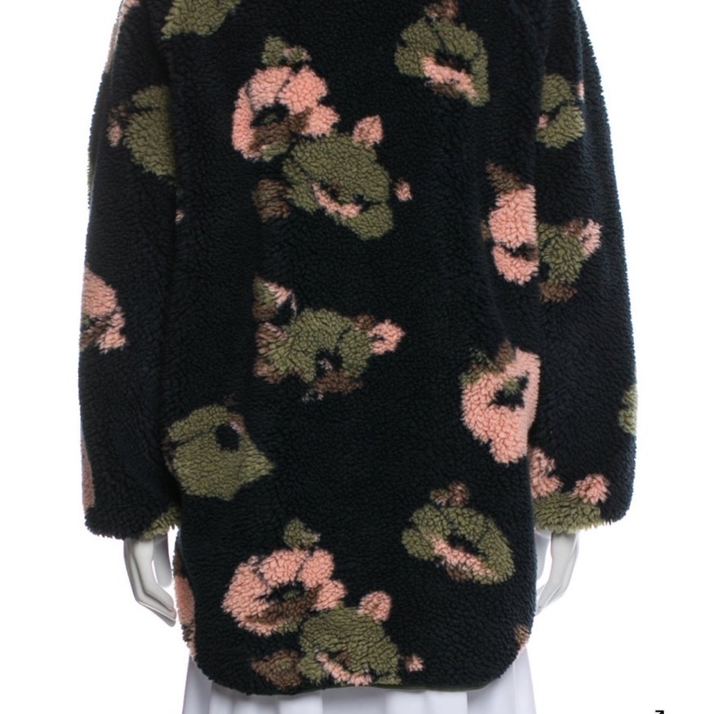 Bellerose Black Olive and Pink Floral Reversible Quilted Teddy Jacket - Picture 5 of 10